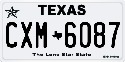 TX license plate CXM6087