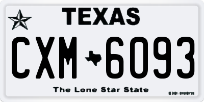 TX license plate CXM6093