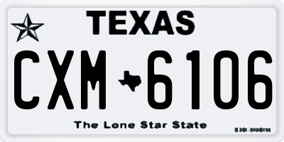 TX license plate CXM6106