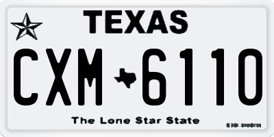 TX license plate CXM6110
