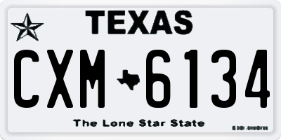TX license plate CXM6134