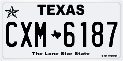 TX license plate CXM6187