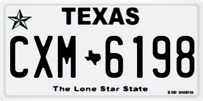TX license plate CXM6198