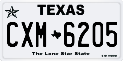 TX license plate CXM6205