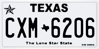 TX license plate CXM6206
