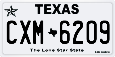 TX license plate CXM6209