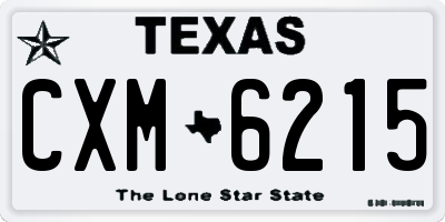 TX license plate CXM6215