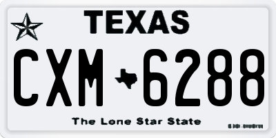 TX license plate CXM6288