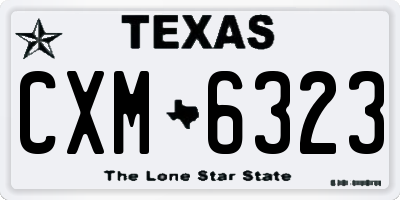 TX license plate CXM6323
