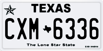TX license plate CXM6336