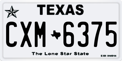 TX license plate CXM6375