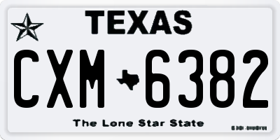 TX license plate CXM6382