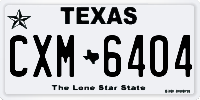 TX license plate CXM6404