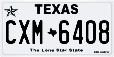 TX license plate CXM6408