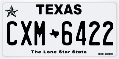 TX license plate CXM6422