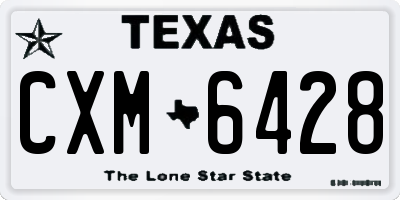 TX license plate CXM6428