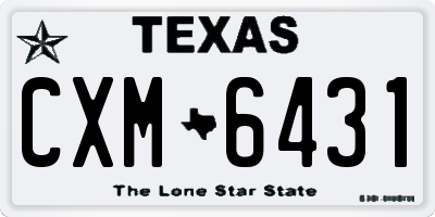TX license plate CXM6431