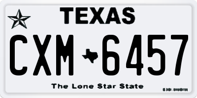 TX license plate CXM6457