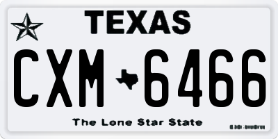TX license plate CXM6466