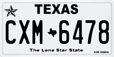 TX license plate CXM6478