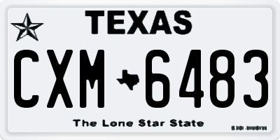 TX license plate CXM6483