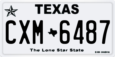 TX license plate CXM6487