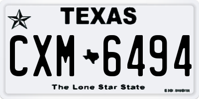 TX license plate CXM6494
