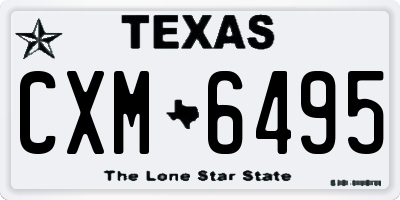 TX license plate CXM6495