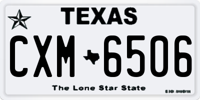TX license plate CXM6506