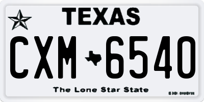 TX license plate CXM6540