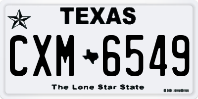 TX license plate CXM6549