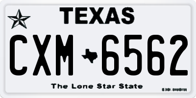 TX license plate CXM6562