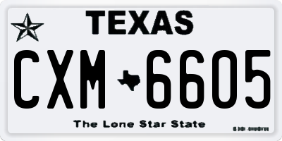TX license plate CXM6605