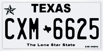 TX license plate CXM6625