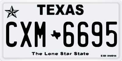 TX license plate CXM6695