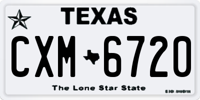 TX license plate CXM6720