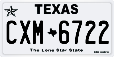 TX license plate CXM6722
