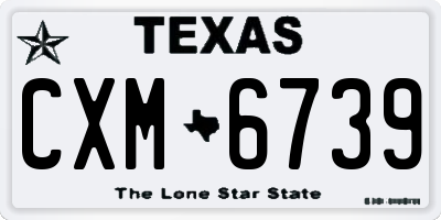 TX license plate CXM6739