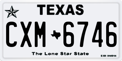 TX license plate CXM6746