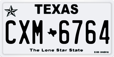 TX license plate CXM6764