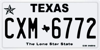 TX license plate CXM6772