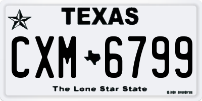 TX license plate CXM6799