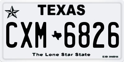 TX license plate CXM6826