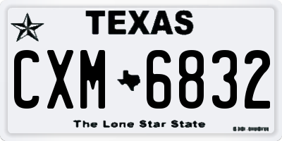 TX license plate CXM6832