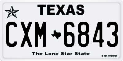 TX license plate CXM6843