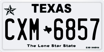 TX license plate CXM6857