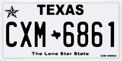 TX license plate CXM6861