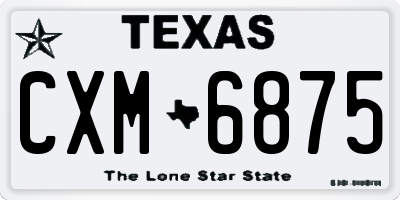 TX license plate CXM6875