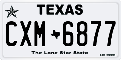 TX license plate CXM6877