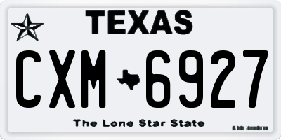 TX license plate CXM6927